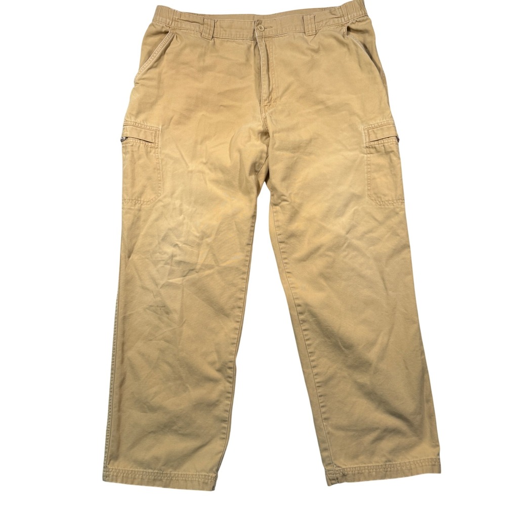 Vintage Y2K LL Bean Pathfinder Cargo Pants 40x32 Tan 100% Cotton Canvas Gorpcore